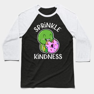 Baby Turtle Eating a Sprinkled Doughnut Sprinkle Kindness Baseball T-Shirt